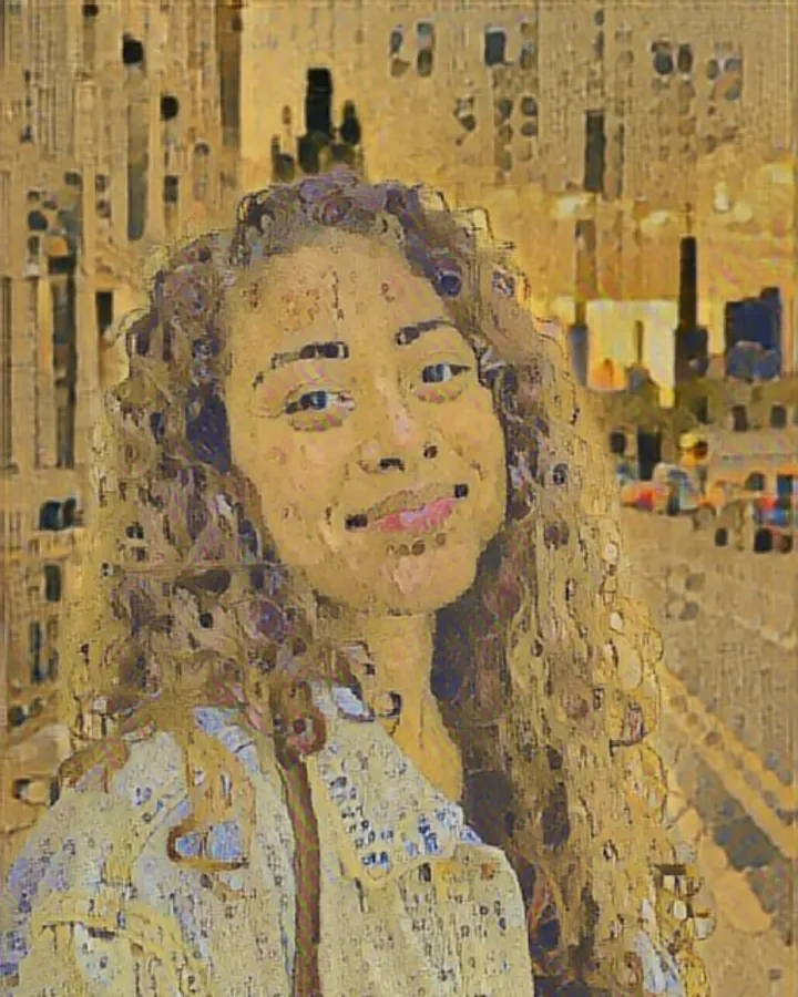 The portrait painted in the klimt style, made on the phone
