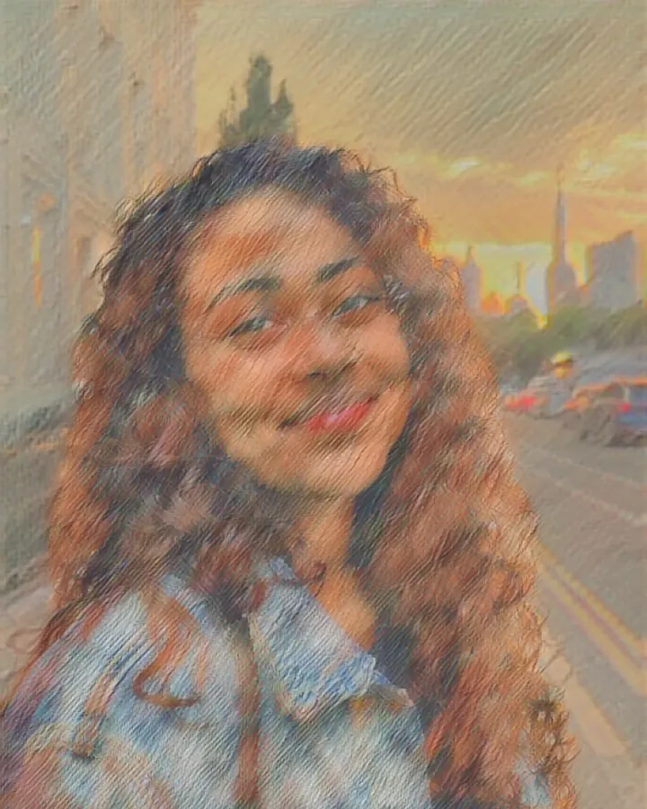 The portrait painted in the softPastel style, made on the phone