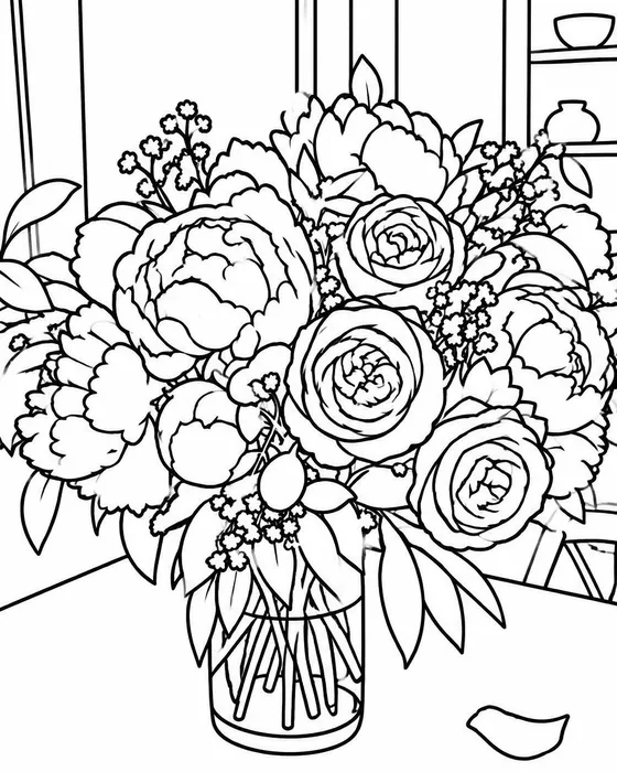 The bouquet as clean line art, made with Magic