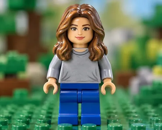 Brick AI style applied to a portrait photo
