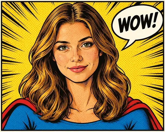 Comic AI style applied to a portrait photo