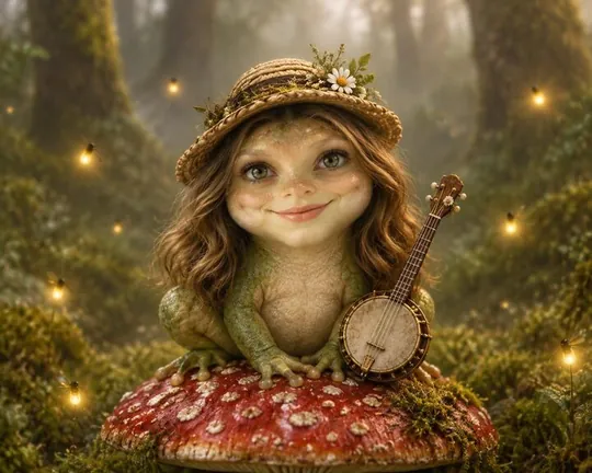 Frog AI style applied to a portrait photo