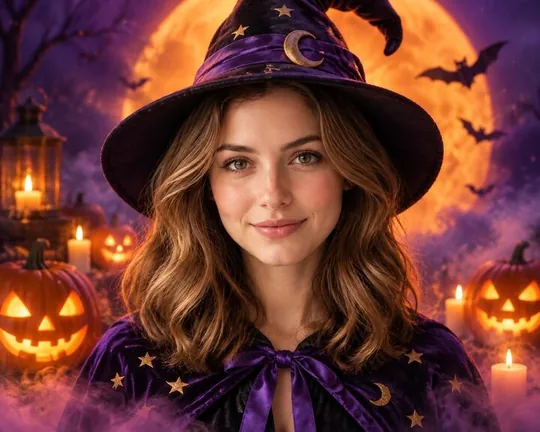 Halloween AI style applied to a portrait photo