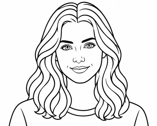 Line art AI style applied to a portrait photo