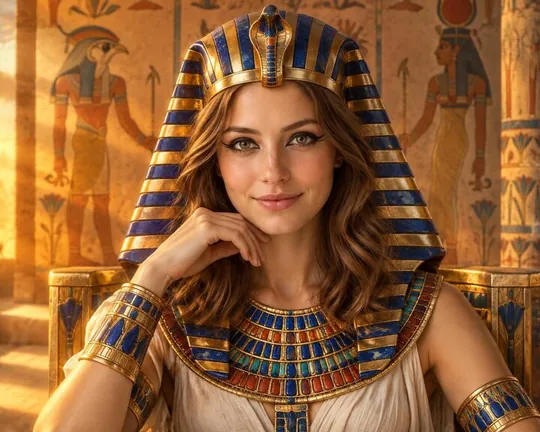 Pharaoh AI style applied to a portrait photo