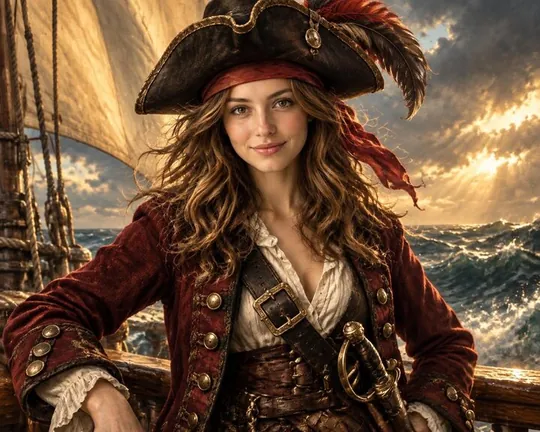 Pirate AI style applied to a portrait photo