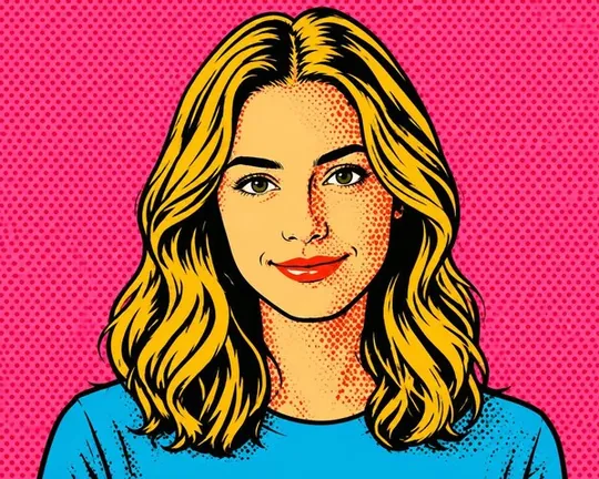 Pop art AI style applied to a portrait photo