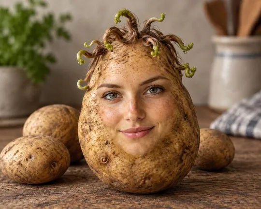Potato AI style applied to a portrait photo