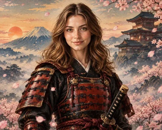 Samurai AI style applied to a portrait photo