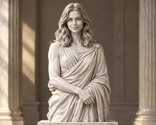Statue AI style applied to a portrait photo