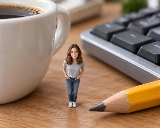 Tiny AI style applied to a portrait photo