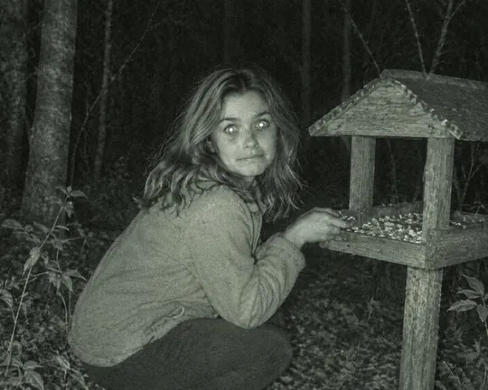 Trailcam AI style applied to a portrait photo