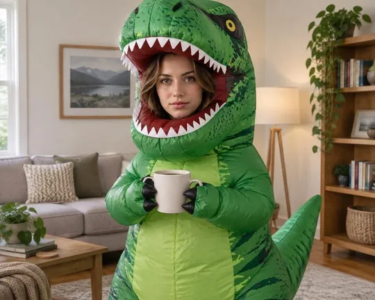 T-Rex AI style applied to a portrait photo