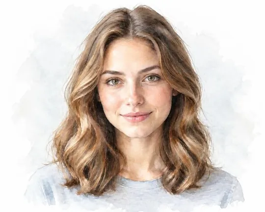 Watercolor AI style applied to a portrait photo