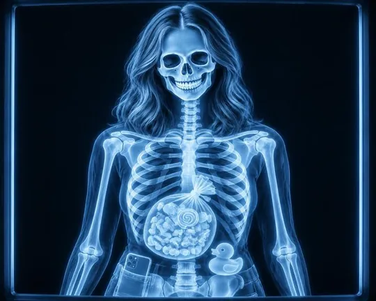 X-ray AI style applied to a portrait photo