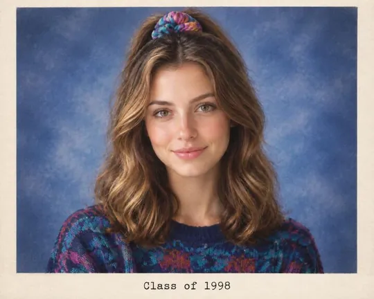 Yearbook AI style applied to a portrait photo