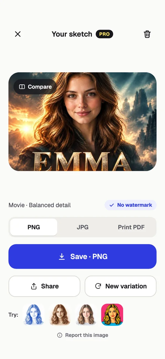 A finished movie poster in Pencil Sketch AI