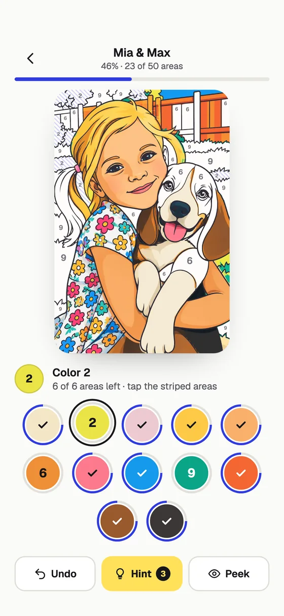 Coloring by number in Pencil Sketch AI