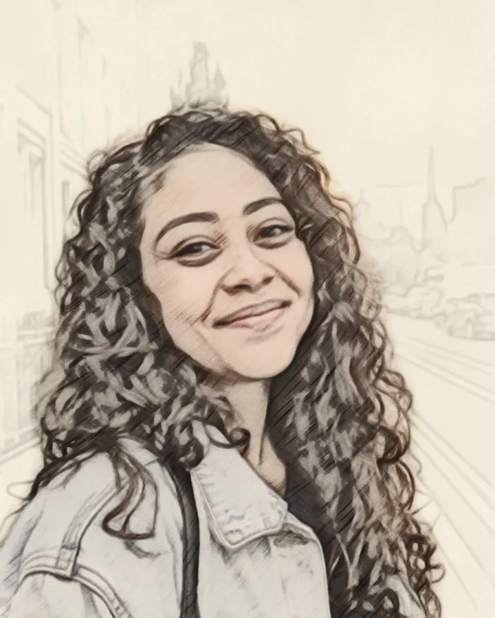 The portrait as a pastel sketch, made on the phone