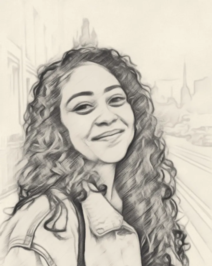 The portrait as a smudged sketch, made on the phone