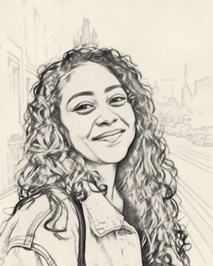 The portrait as a soft sketch, made on the phone