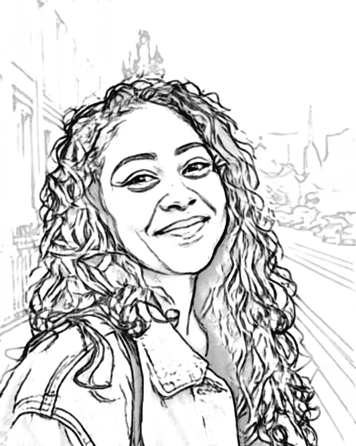 The portrait as a technical sketch, made on the phone