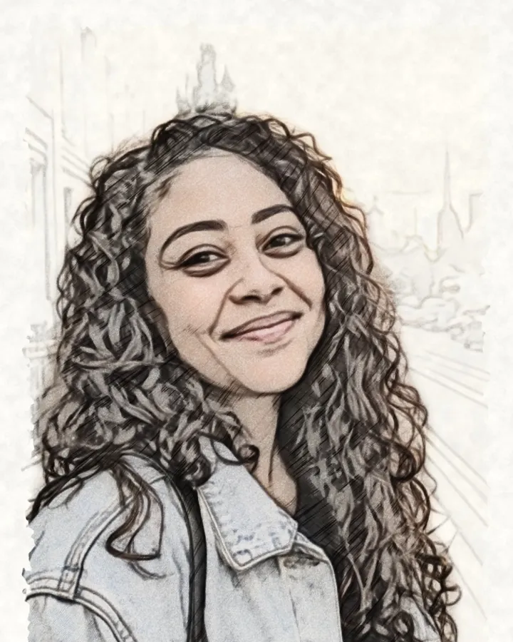 The portrait as a watercolorPencil sketch, made on the phone