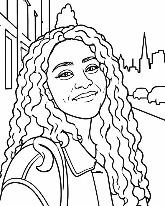 The portrait as clean line art, made with Magic