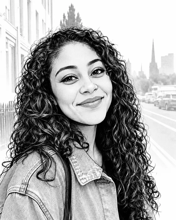 The portrait as a manga drawing, made with Magic