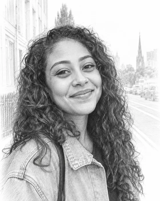 The portrait as a pencil sketch, made with Magic