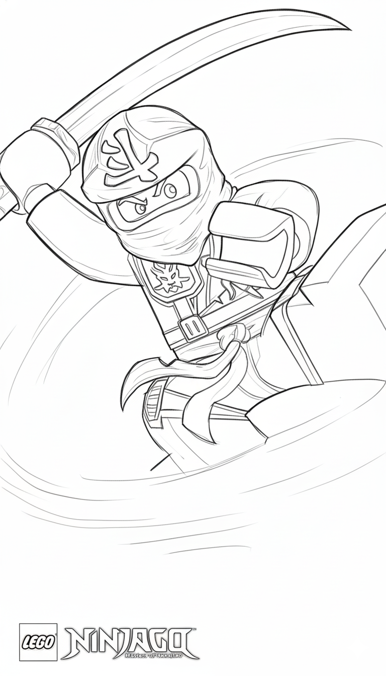 Ninjago Lloyd coloring page transformation - coloring page