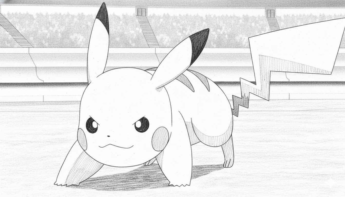 Pikachu with Ash coloring page transformation - coloring page